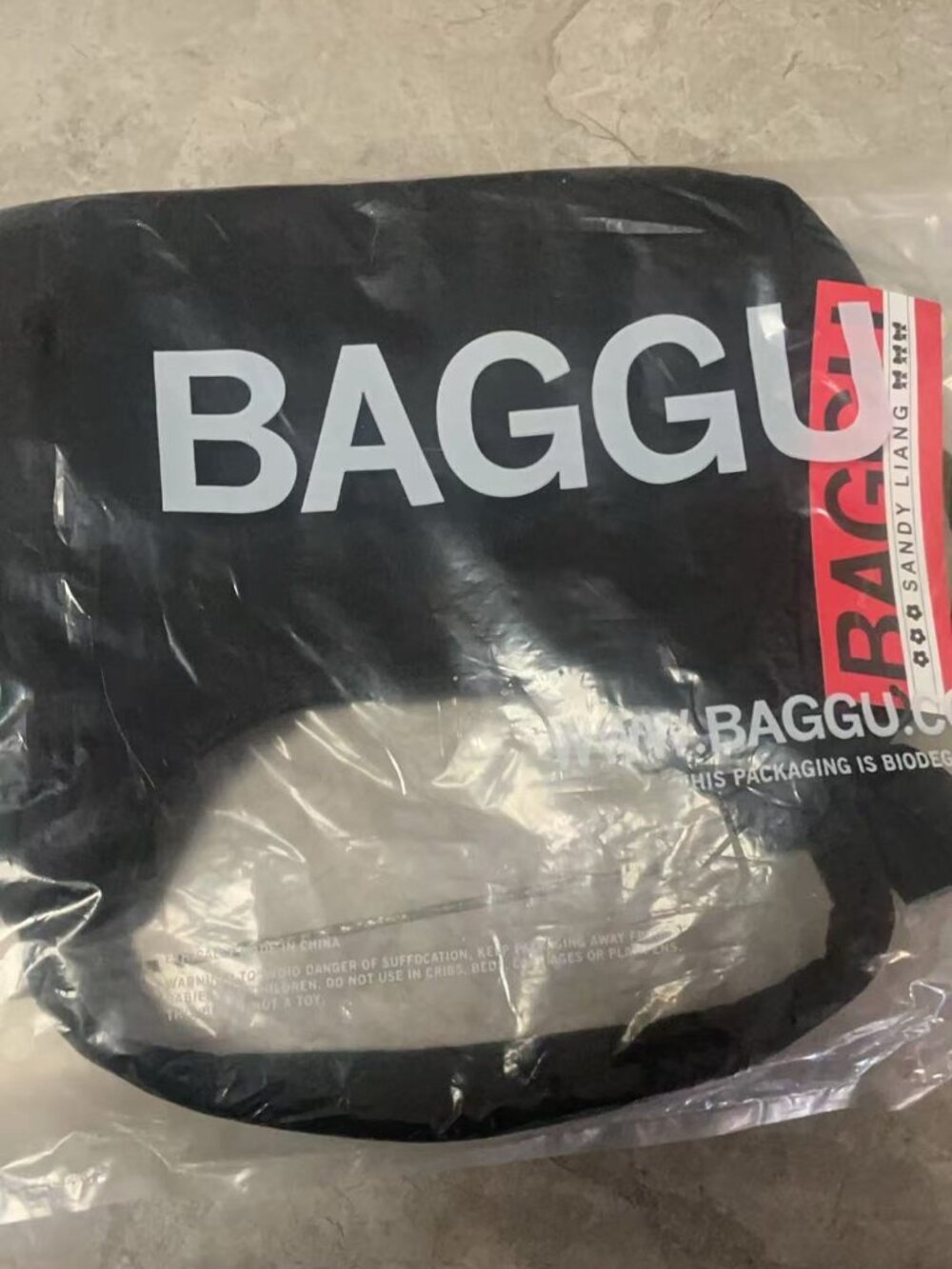 Baggu x Sandy Liang Black Nylon Bow Hobo Shoulder Bag 11.3x9.3x4.2in NWT - Picture 8 of 11